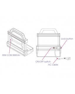 Фонарь-прожектор светодиодный, 1 элемент, 220 В KING TONY 9TA42A-foto2