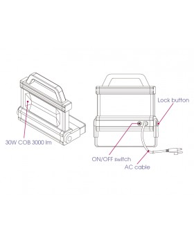 Фонарь-прожектор светодиодный, 1 элемент, 220 В KING TONY 9TA42A-foto2
