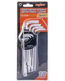 Набор ключей торцевых шестигранных с шаром H1.5-H10, 10 предметов-foto2
