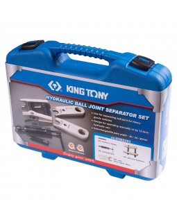 Съемник шаровых опор грузовиков гидравлический, 12 т, зев 30-40 мм, 5 предметов KING TONY 9HBE083-foto2