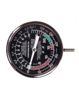 Вакуумметр, от -1 до 1 бар, комплект адаптеров, кейс, 5 предметов МАСТАК 120-30003C-foto2
