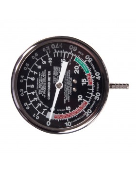 Вакуумметр, от -1 до 1 бар, комплект адаптеров, кейс, 5 предметов МАСТАК 120-30003C-foto2