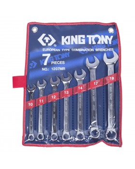 Набор комбинированных ключей, 10-19 мм, 7 предметов KING TONY 1207MR