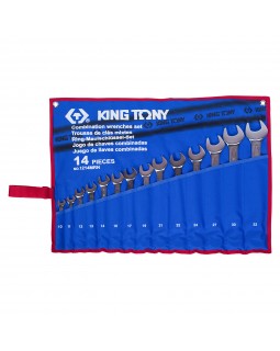 Набор комбинированных ключей, 10-32 мм, чехол из теторона, 14 предметов KING TONY 1214MRN