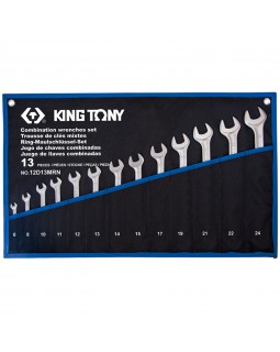 Набор комбинированных ключей, 6-24 мм, чехол из теторона, 13 предметов KING TONY 12D13MRN