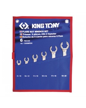 Набор разрезных ключей, 8-22 мм, чехол из теторона, 6 предметов KING TONY 1306MRN Набор разрезных ключей, 8-22 мм, чехол из теторона, 6 предметов KING TONY 1306MRN