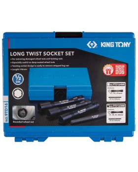 Набор торцевых головок для поврежденных гаек и болтов, 17, 19, 21 мм, 4 предмета KING TONY 9TD164MR-foto4