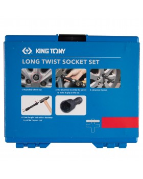Набор торцевых головок для поврежденных гаек и болтов, 17, 19, 21 мм, 4 предмета KING TONY 9TD164MR-foto8