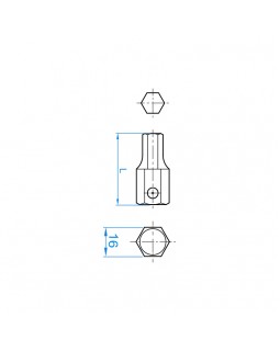 Насадка ударная торцевая 3/4&quot;, HEX, 19 мм, L = 40 мм KING TONY 174019H