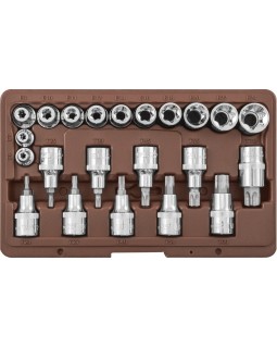 Набор головок торцевых, внешний TORX, и насадок с вставками-битами TORX, 22 предмета-foto3