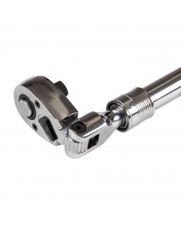 Трещотка 1/2", 350-490 мм, 72 зубца, флажковая с кнопкой, шарнирная, телескопическая МАСТАК 010-foto2