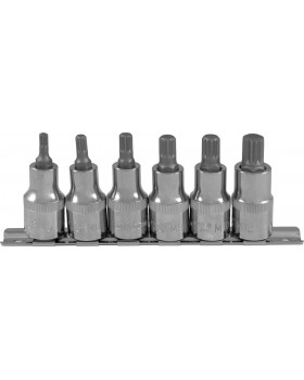 Набор насадок торцевых 1/2"DR с вставками-битами SPLINE на держателе, M5-M12, 6 предметов