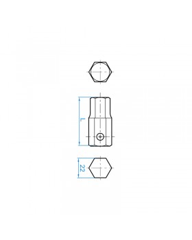 Насадка ударная торцевая 3/4", HEX, 30 мм, L = 54,5 мм KING TONY 195430H-foto2