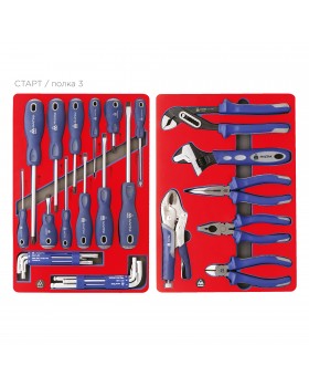 Набор инструментов "СТАРТ" в красной тележке, 161 предмет МАСТАК 52-05161R-foto3