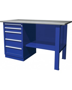Верстак с одной тумбой — тумба с 5 ящиками, 1390х686х845 мм-foto2