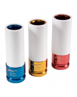 Набор ударных глубоких шестигранных головок 1/2&quot;, 17, 19, 21 мм, пластиковое покрытие, кейс, AF-foto3