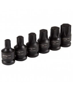 Набор ударных торцевых насадок 1/2&quot;, TORX, Т55-Т100 мм, L = 44 мм, 6 предметов AFFIX AF00742006-foto2