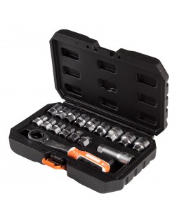 Набор торцевых головок с принадлежностями HEX 19 мм, 10-24 мм, 17 предметов AFFIX AF01917C-foto2