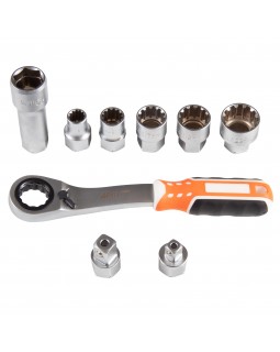 Набор торцевых головок с принадлежностями HEX 19 мм, 10-24 мм, 17 предметов AFFIX AF01917C-foto3