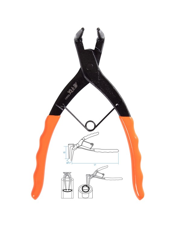 Съемник для стопорных колец 180 мм, загнутые удлиненные, сжатие AFFIX AF03320180L