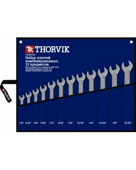 Набор ключей гаечных комбинированных дюймовых в сумке 1/4"--15/16", 12 предметов