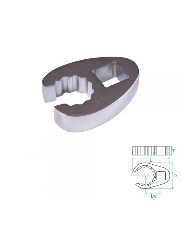 Ключ разрезной (воронья лапка) 13 мм, 3/8&quot; KING TONY 1031-13R