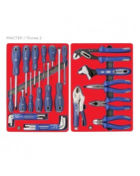 Набор инструментов "МАСТЕР" в красной тележке, 205 предметов МАСТАК 52-06205R-foto2