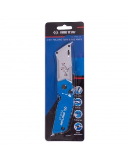 Нож со сменными трапециевидными лезвиями, 19 мм, складной KING TONY 7945-07-foto3