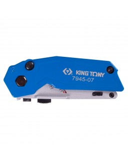 Нож со сменными трапециевидными лезвиями, 19 мм, складной KING TONY 7945-07-foto5