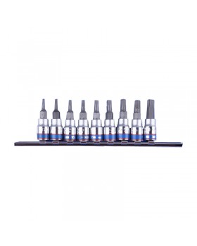 Набор торцевых насадок 1/4&quot;, TORX, Т8-Т40 мм, L = 37 мм, 9 предметов KING TONY 2109PR
