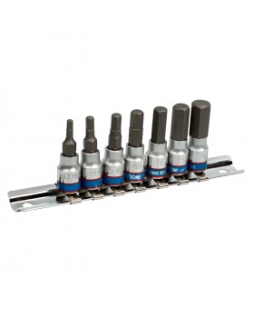 Набор торцевых насадок 1/4", HEX, 3-10 мм, L = 37 мм, 7 предметов KING TONY 2127PR Набор торцевых насадок 1/4", HEX, 3-10 мм, L = 37 мм, 7 предметов KING TONY 2127PR