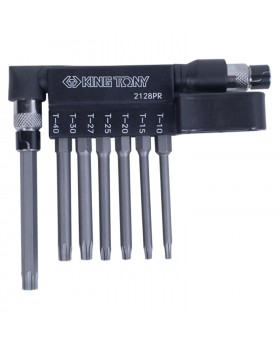 Набор вставок (бит) с воротком-битодержателем 1/4&quot;, TORX, T10-T40, L = 60 мм, 8 предметов KING 