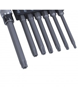 Набор вставок (бит) с воротком-битодержателем 1/4", TORX, T10-T40, L = 60 мм, 8 предметов KING -foto2