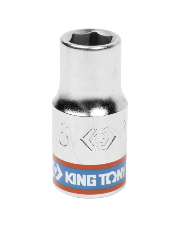 Головка торцевая стандартная шестигранная 1/4&quot;, 6 мм KING TONY 233506M