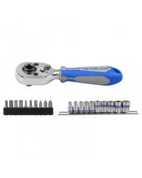 Набор вставок (бит) и головок с трещоткой 1/4&quot;, TORX, HEX, PH, 21 предметов KING TONY 2501MR