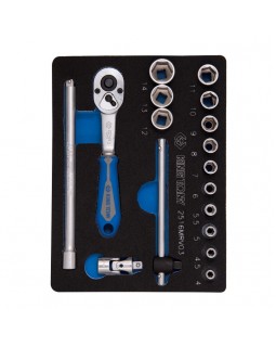 Набор торцевых головок с принадлежностями 1/4&quot;, шестигранные, 4-14 мм, 17 предметов KING TONY 2-foto2