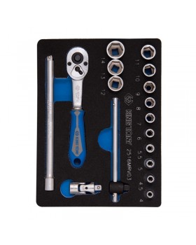 Набор торцевых головок с принадлежностями 1/4", шестигранные, 4-14 мм, 17 предметов KING TONY 2-foto2