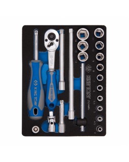 Набор торцевых головок с принадлежностями 1/4&quot;, шестигранные, 4-14 мм, 21 предмет KING TONY 252-foto2