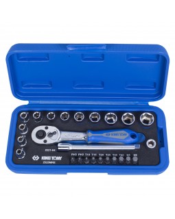 Набор торцевых головок с принадлежностями 1/4&quot;, шестигранные, 4-13 мм, 25 предметов KING TONY 2-foto2