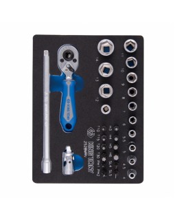 Набор торцевых головок с принадлежностями 1/4&quot;, шестигранные, 4-14 мм, 29 предметов KING TONY 2-foto2