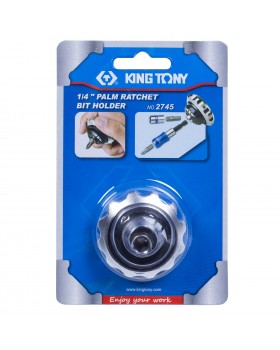 Трещотка вороток 1/4", бесшаговая, дисковый механизм, для вставок (бит) KING TONY 2745-foto2