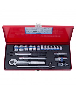 Набор торцевых головок с принадлежностями 3/8&quot;, двенадцатигранные, 6-22 мм, 20 предметов KING T-foto3