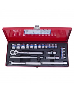 Набор торцевых головок с принадлежностями 3/8&quot;, двенадцатигранные, 6-22 мм 22 предмета KING TON-foto4