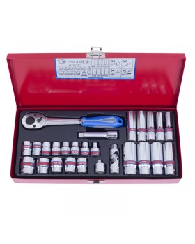 Набор торцевых головок с принадлежностями 3/8", двенадцатигранные, 1/4"-13/16", 26 пр-foto2