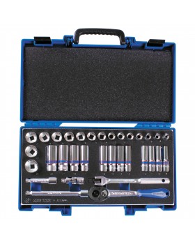 Набор торцевых головок с принадлежностями 3/8&quot;, двенадцатигранные, 7-24 мм, 33 предмета KING TO
