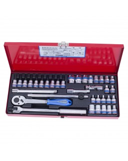 Набор торцевых головок с принадлежностями 3/8", двенадцатигранные, 6-19 мм 36 предметов KING TO-foto2