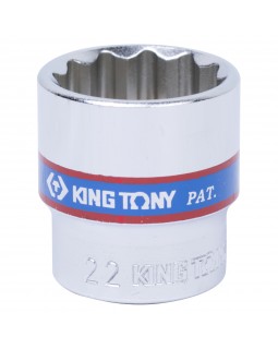 Головка торцевая стандартная двенадцатигранная 3/8&quot;, 22 мм KING TONY 333022M