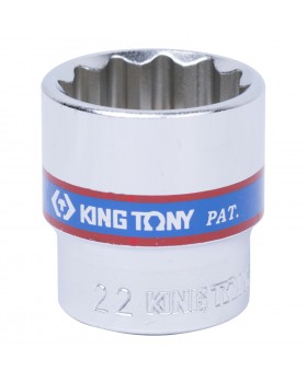 Головка торцевая стандартная двенадцатигранная 3/8&quot;, 22 мм KING TONY 333022M