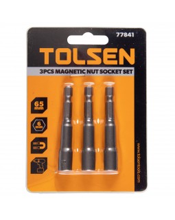 Набор головок для шуруповерта шестигранных 1/4&quot;, 6 мм, 65 мм, магнитных, 3 предмета TOLSEN TT77-foto2