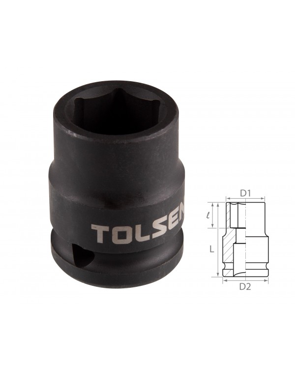 Головка торцевая ударная шестигранная 1/2&quot;, 20 мм TOLSEN TT18220